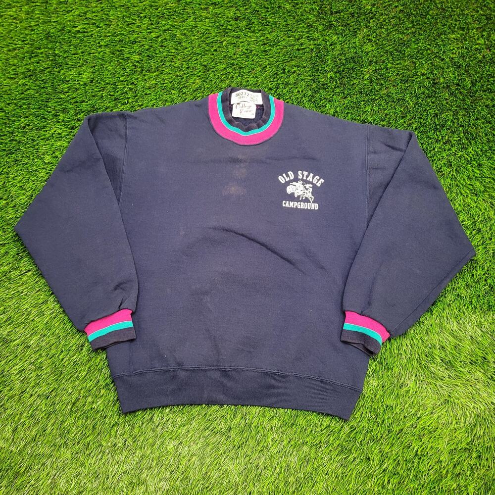 Vintage 80s Old-Stage Campground Sweatshirt Womens M 20x24
